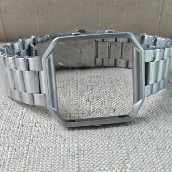 Oitam Replacement Band for Fit Bit BLAZE Silver Tone Metal Strap Size 9 inches - Picture 3 of 9